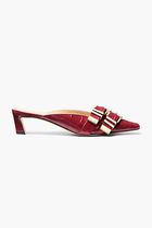 Darrington Crocodile Embossed Leather Mule