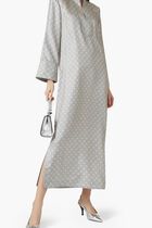 T Monogram Print Silk Kaftan