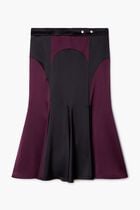 SATIN CYCLING MIDI SKIRT BLACK BURGUNDY