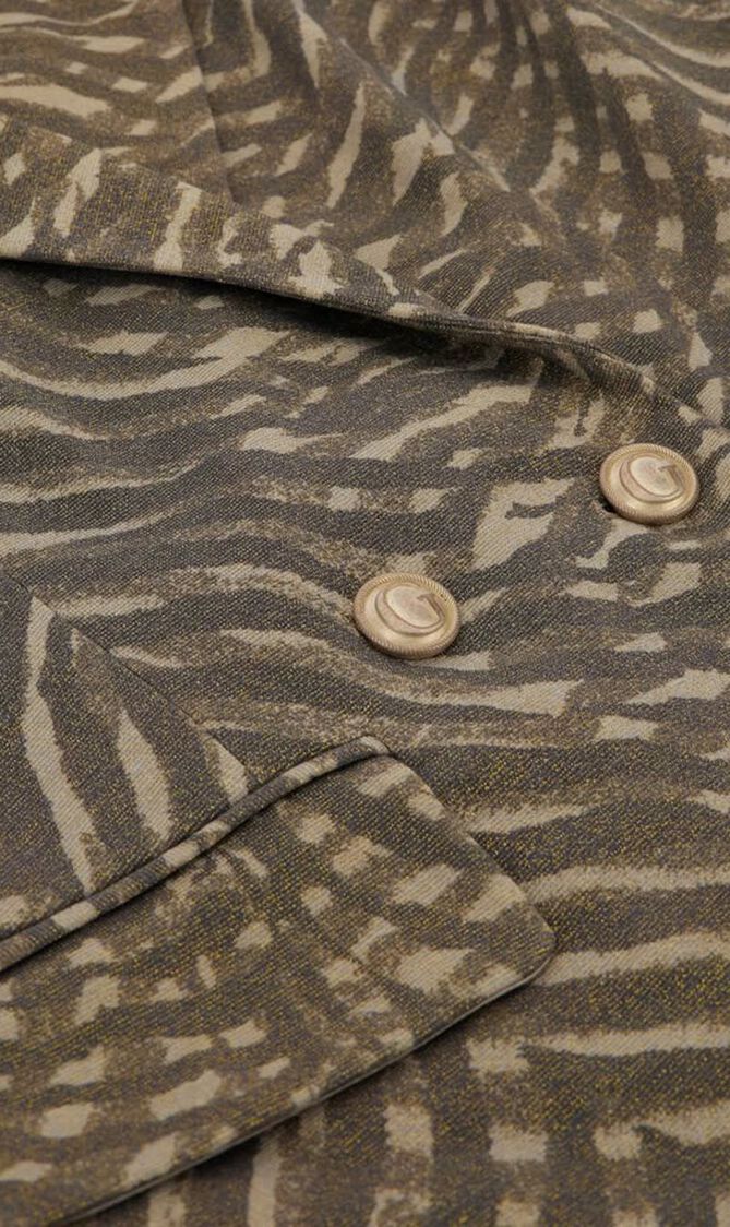 Double Breasted Zebra Print Blazer