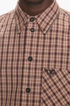 OW EMB CHECKCOTT ZIP SHIRT FIG GREY FIG