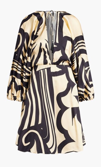 SHORT LONG SLEEVE WRAP DRESS