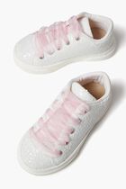 Lace Up Glitter & Tulle Sneakers