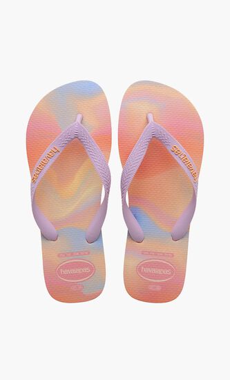 Printed Thong-Strap Flip-Flops