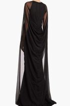 Crystal Tulle Cape Evening Gown