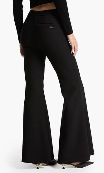 Double Knit Crepe Flared Pants