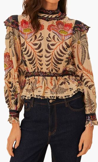 Ruffled Long Sleeve Blouse