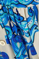 Long Patterned Silk Shirt Dress