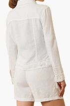 Two Palms Linen Raw-Edge Jacket