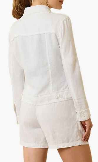 Two Palms Linen Raw-Edge Jacket