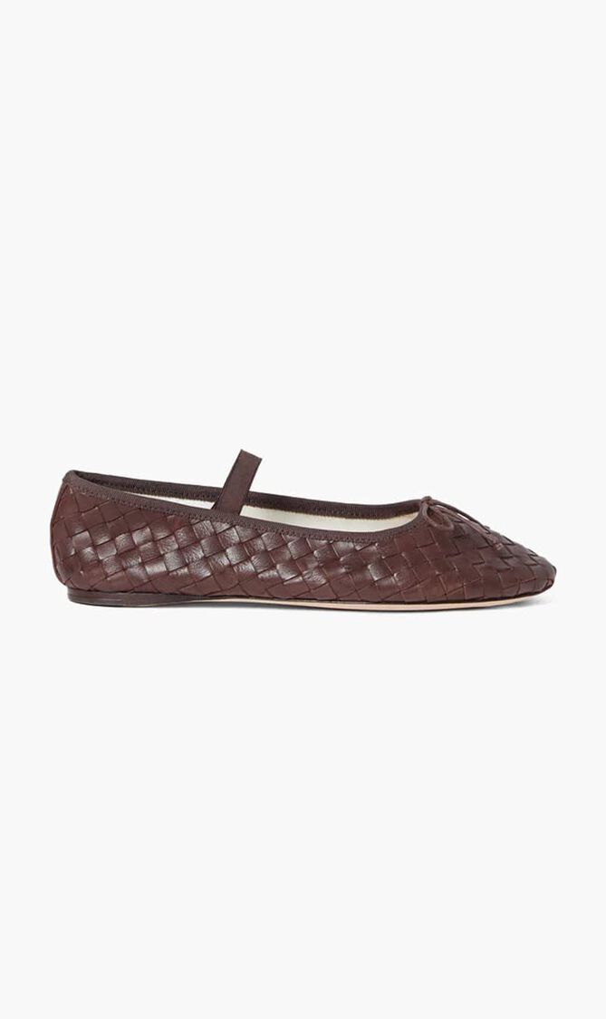 Loeffler Randall Leonie Espresso Woven Ballet Flat