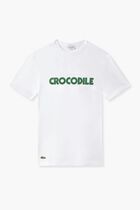Pique Effect Slogan Cotton Jersey T-shirt