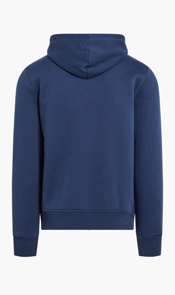 Logo Tape Cotton Blend Zip-Up Hoodie