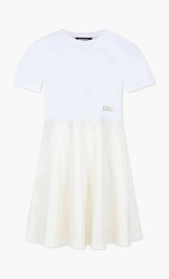 Girls White & Gold Dress