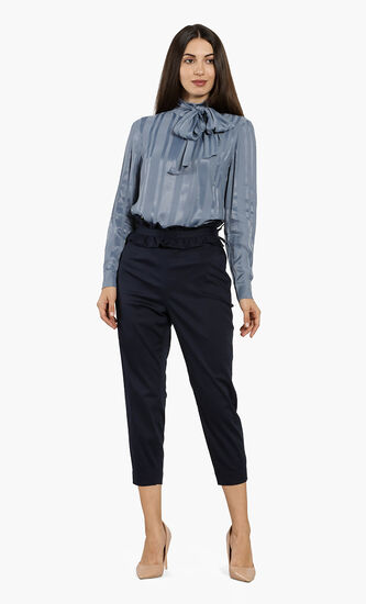 Saleana Ruffle Waist Tapered Trouser