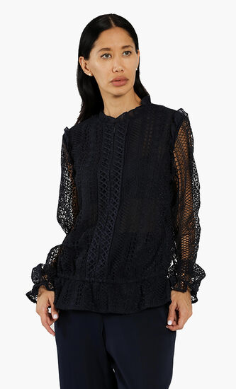 Comsee Woven Lace Blouse