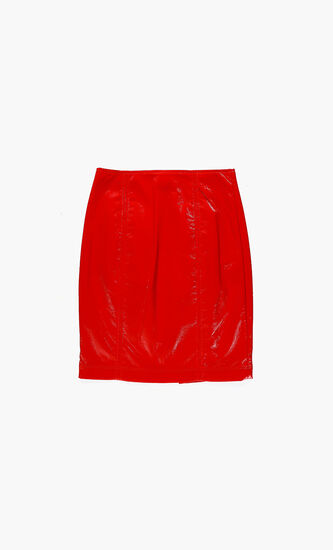 Zipped Leather Skirt