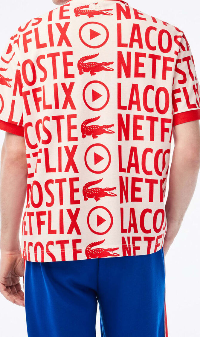 Lacoste X Netflix Organic Cotton Print Polo Shirt
