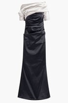 LONG DRESS - STRETCH SATIN DUCHESSE MIX
