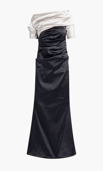 LONG DRESS - STRETCH SATIN DUCHESSE MIX