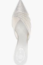 Rhinestone Mesh Pointed Toe Mules