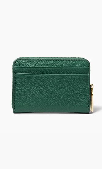 Jet Set Small Pebbled Leather Zip-Around Card Case