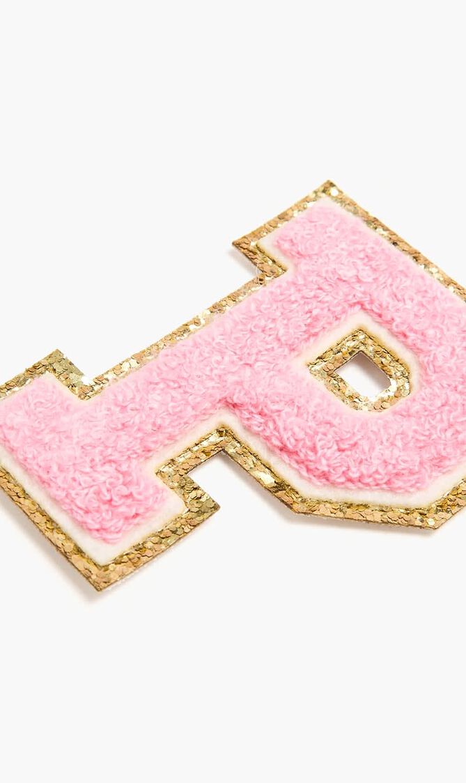 Chenille Sparkle Letter 'P' patch