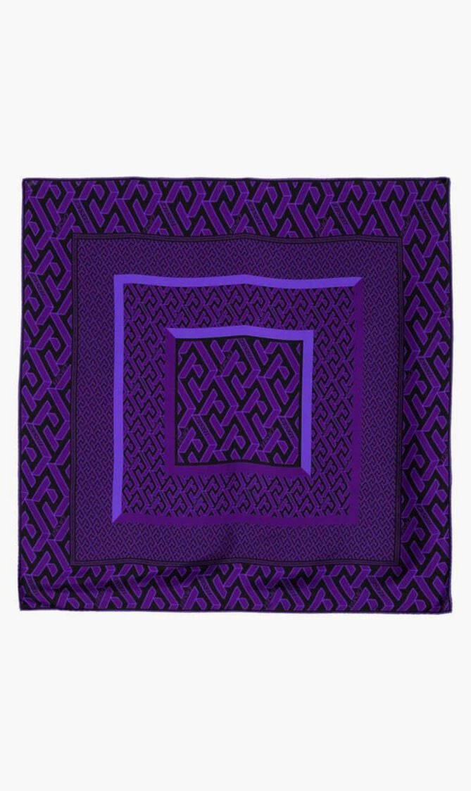 FOULARD 90X90 BIO SILK TWILL WITH MONOGRAN PRINT ART CONO