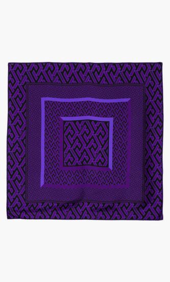 FOULARD 90X90 BIO SILK TWILL WITH MONOGRAN PRINT ART CONO
