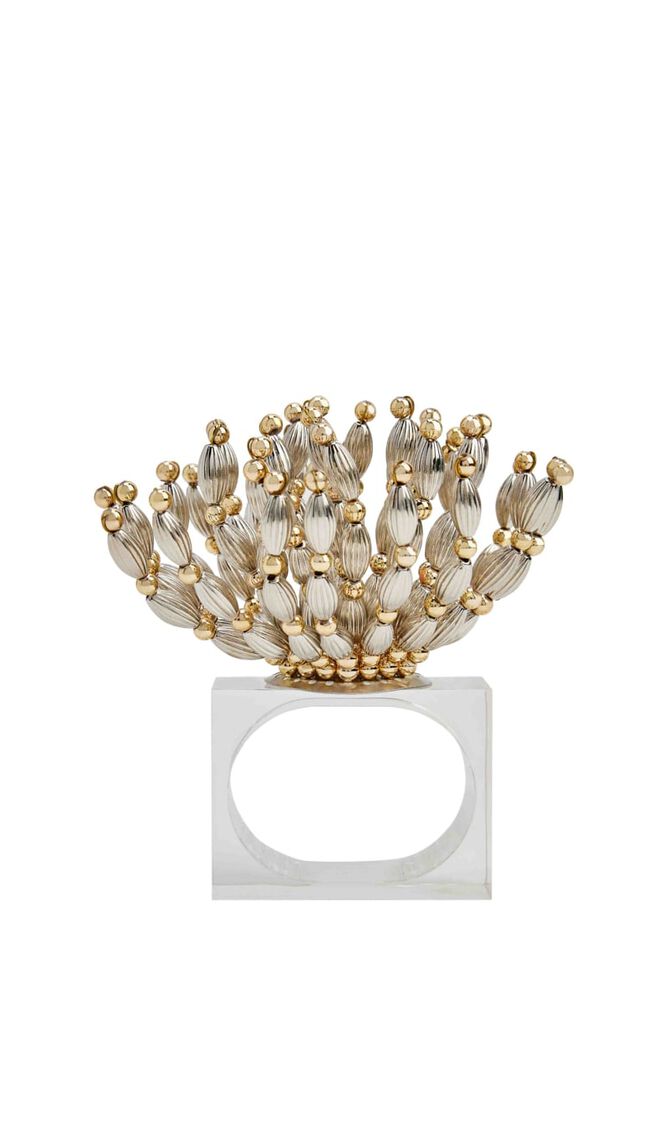 Bead Burst Napkin Ring in Silver & Gold