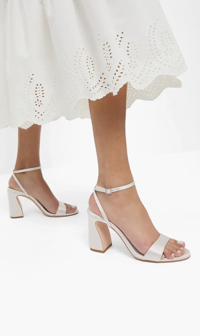 MALIA 90MM CURVED HEEL SIMPLE SANDAL WITH ANKLE STRAP