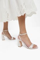 MALIA 90MM CURVED HEEL SIMPLE SANDAL WITH ANKLE STRAP