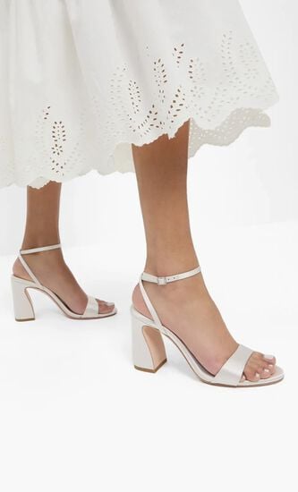 MALIA 90MM CURVED HEEL SIMPLE SANDAL WITH ANKLE STRAP