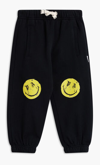 PA SMILEY BRUSH SWEATPANT BLACK LEMON YE