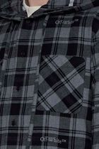 CHECK FLANN HOODED SHIRT DARK GREY BLACK