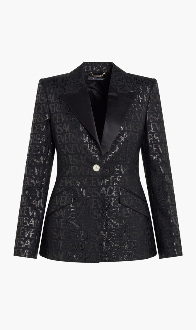 EVENING JACKET WOOL JACQUARD FABRIC UNITED LUREX VERSACE