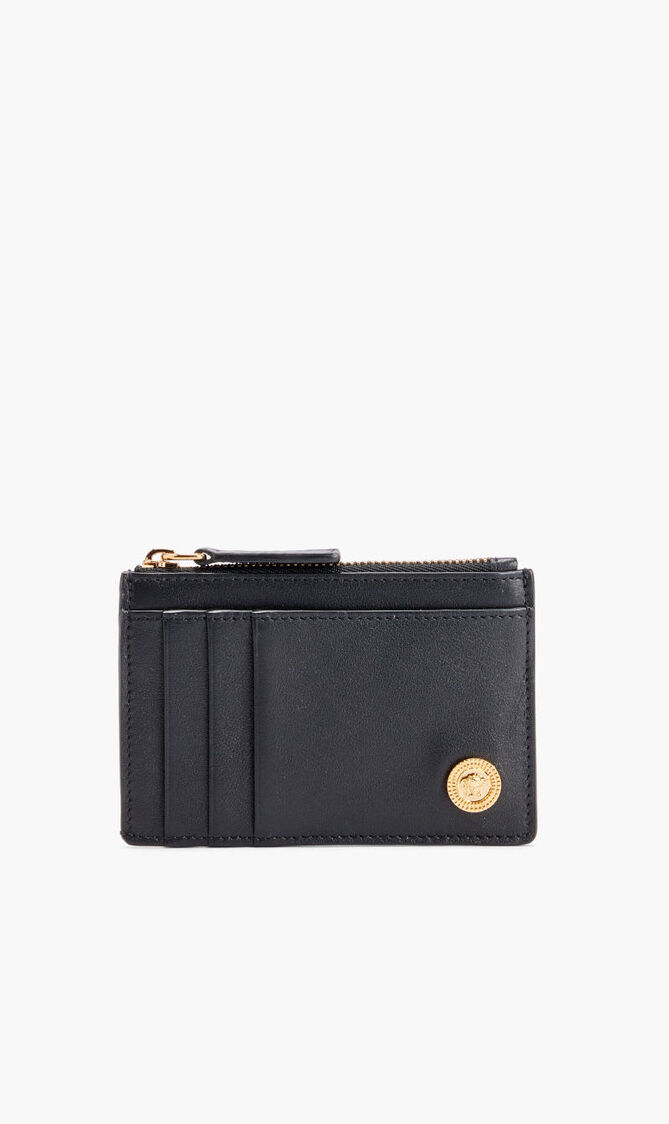 CARD HOLDER ZIPPED TRIBUTE MEDUSA COIN VITELLO SOLID