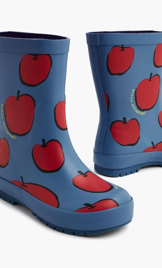 Apple Print Rain Boots