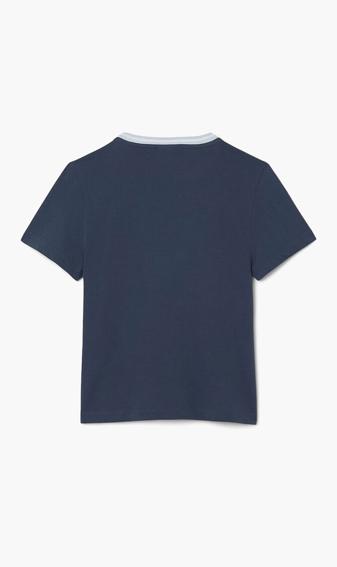 Contrast Print Cotton T-shirt