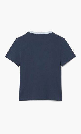 Contrast Print Cotton T-shirt