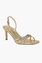 Twilla Metallic Embossed Logo Sandals