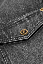 SHIRT DENIM STONE WASH BLACK DENIM FABRIC