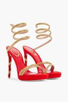 RED SUEDECMETALLIC SUNSHINE STRASS