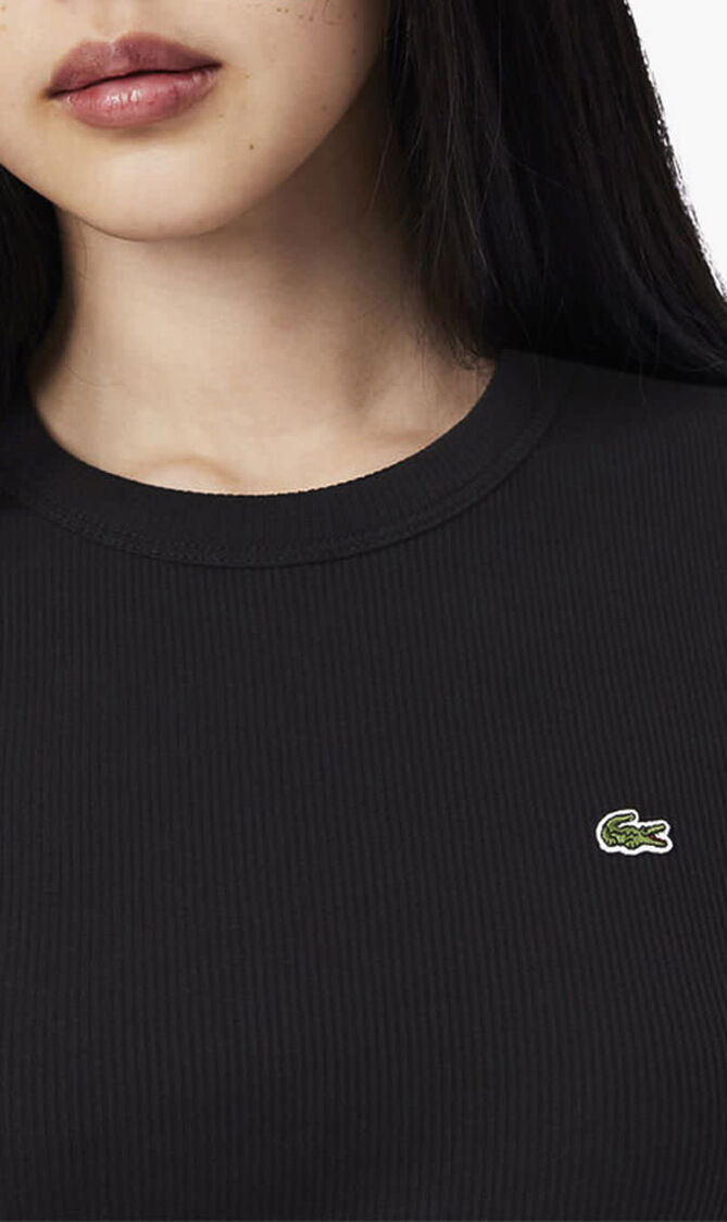 Long Sleeved Ribbed Cotton T-shirt