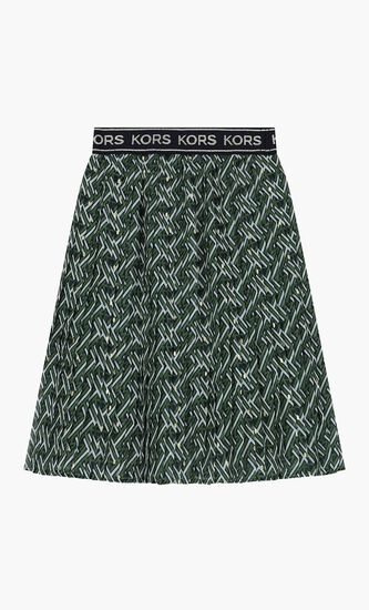 Logo Pleated Skirt