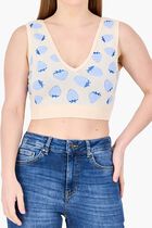 V Neck Embroidered Sleeveless Tank