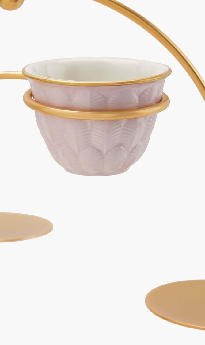 Peacock Extravaganza Pastry Stand & Coffee Cup Holder Gold