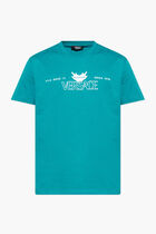 T SHIRT COMPACT COTTON JERSEY FABRIC VERSACE LOGO PRINT