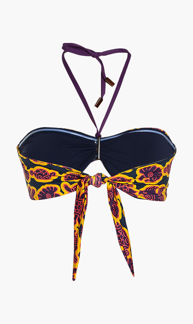 Feery Printed Bandeau Bikini Top