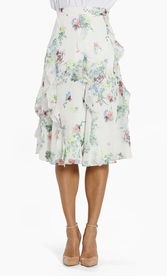 Lurissa Pergola Print Midi Skirt